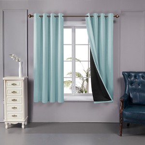 Deconovo 100 Percent Blackout Double Layers Lined Curtain (2 Panel) - 1 of 4
