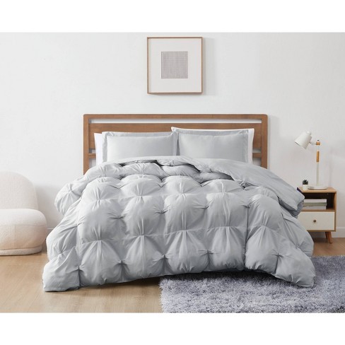 Truly Soft 3pc Full/Queen Cloud Puffer Comforter Set Gray