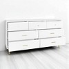 Mshliw 7 Drawer White Dresser with Gold Handles and Metal Legs, Large Chest of Drawers Storage Cabinet for Bedroom, Living Room, or Entryway - 3 of 4