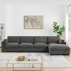 Whisen 130" Modular Sectional Sofa, L-Shape with Folding Table and Dual-Port Charging - 2 of 4