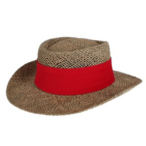 CTM Men's Straw Gambler Hat with Hatband - 1 of 4