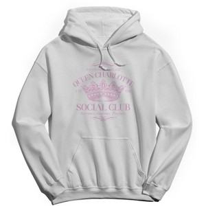 Rerun Island Women's Queen Charlotte Long Sleeve Oversized Graphic Cotton Sweatshirt Hoodie - 1 of 2