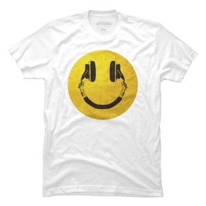 Men's Design By Humans music smile By arttypemachine T-Shirt - 1 of 4