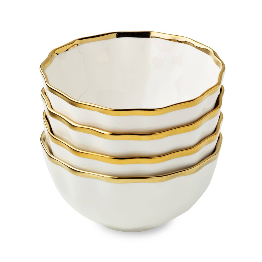 Certified International (Set of 4) 24oz Regency Cereal Bowls Gold