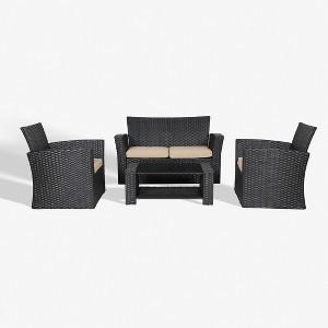 WestinTrends  4-Piece Modern Patio Conversation Sofa Set with Cushions - 1 of 4