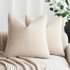 LISM Throw Pillow Covers 2-Pack Chenille Decorative Pillowcases Accent Cushion Cover for Home - 1 of 4