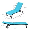 PAGED 2 Piece Chaise Lounge Outdoor Pool Lounge Chairs with Wheels Tanning Chair with Adjustable Backrest for Patio, Backyard - 4 of 4