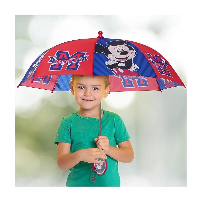 Mickey Mouse Boy's Umbrella- Age 3-6- Red/Blue, 2 of 3