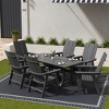 WestinTrends 7 Piece Outdoor Patio Dining Table and Modern Adirondack Armchair Set - 2 of 2