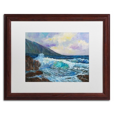 Maui's Enchanting Seas Coastal Canvas Art with Brown Frame