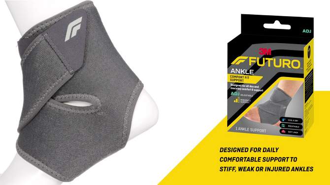 FUTURO Comfort Fit Ankle Support, Adjustable Everyday Ankle Brace - 1pk, 2 of 16, play video