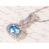 Anna-Kaci Silvery Tone Blue Crystal Rhinestone Necklace - 2 of 4