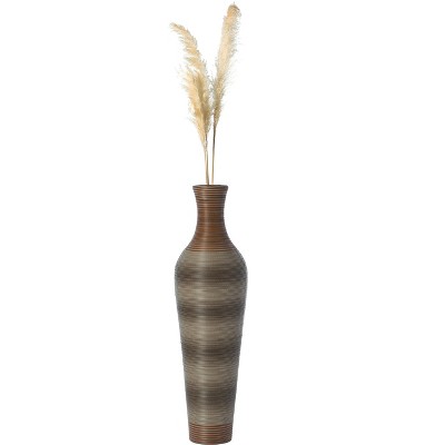 Uniquewise 39 Inch Tall Standing Artificial Rattan Floor Vase for Home Decor