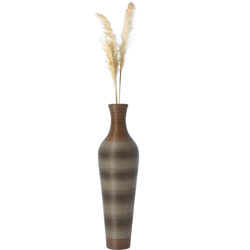 Uniquewise 39-Inch-Tall Vase, Brown Decorative Floor Vase, Classic Neat Tall Freestanding Flower Holder, PVC Artificial Rattan Vase, 1 of 7