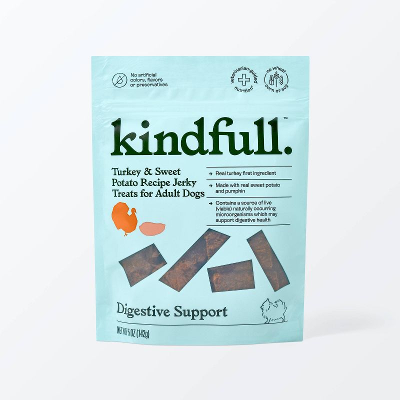 Digestion Support with Turkey and Sweet Potato Jerky Dog Treat - 5oz - Kindfull&#8482;, 1 of 5