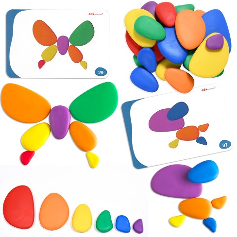 Edx - Building Rainbow Pebble Activity Set in Box A4 Cards - The