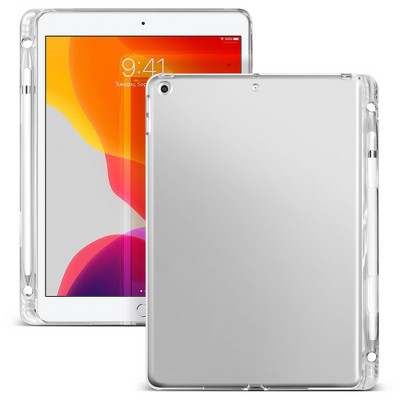 Insten Tablet Case with Pencil Holder Compatible with iPad 10.2" 8th & 9th Generation, Shock Resistant, Slim Fit, Clear