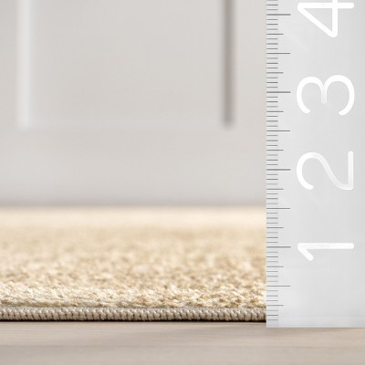 Pastel Orange Solid Machine Washable Synthetic Area Rug