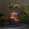 Teamson Home 29.13" 3-Tier Cascading Outdoor LED Lit Polyresin Planter Waterfall Fountain: Electric Power, Ground Freestanding Design - 4 of 4