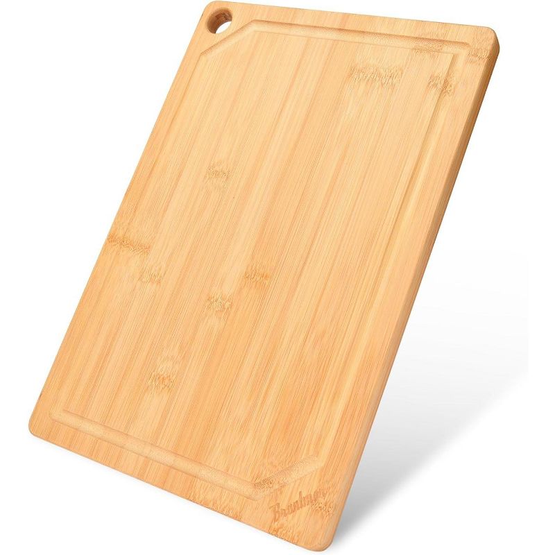 Bruntmor Brisket Cutting Board Wooden Bamboo Cutting Board with Solid Craftsmanship, Brown, 1 of 4