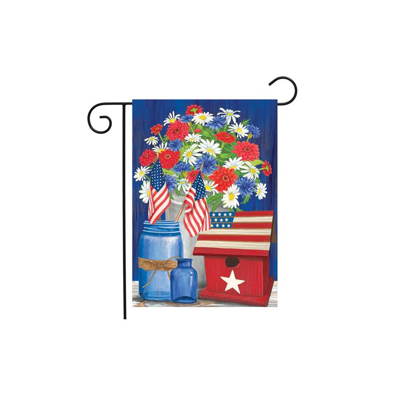 Red White and Blue Patriotic Garden Flag Floral 18" x 12.5" Briarwood Lane, 2 of 4