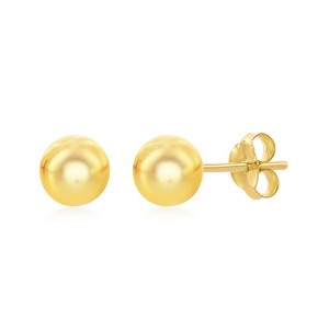Bella Silver Sterling Silver 6mm Bead Earrings - Available Colors: Silver, Yellow, Rose - 1 of 2