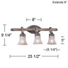 Minka Lavery Vintage Wall Light Brushed Nickel Hardwired 25 1/2" 3-Light Fixture Etched Clear Glass Shade for Bathroom Vanity - 4 of 4