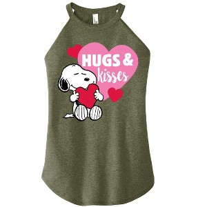 Women's - Peanuts - Snoopy Hugs And Kisses Graphic High Neck Tank - 1 of 4