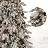 SKRAN 6FT Flocked PE/PVC Christmas Tree With 935 Tips, 31 Natural Pine Cones, Snowy Effect, Hinged Branches, Metal Stand Home Holiday Decor - 3 of 4