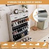 Shoe Storage Cabinet with 2 Flip Drawers and 2 Drawers, Freestanding Narrow Entryway Slim Hidden Shoe Rack Organizer Cabinet, White - 3 of 4