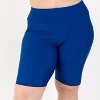 Calypsa Women's Chlorine Resistant High Waisted Long Bike Swim Shorts - 4 of 4