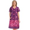 Collections Etc Flattering Floral Printed Short Sleeve Lounge Dress - 4 of 4