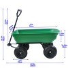 FURNIinspire Wheelbarrows And Lawn Carts Dump Carts With Steel Frame, Yard Utility Dump Wagon Lawn Cart For Soil, Firewood, Green, 43“*20"*39" - 3 of 4