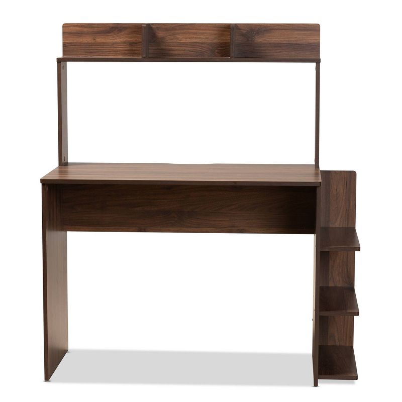Garnet Wood Desk with Shelves Walnut/Brown - Baxton Studio, 3 of 10
