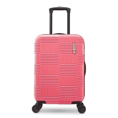 American Tourister Nxt Hardside Large Checked Spinner Suitcase Flamingo Pink Target