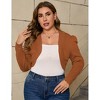 Women Plus Size Women's 3/4 Sleeve Open Front Knit Cropped Bolero Shrug Cardigan Sweater for Women - 3 of 4