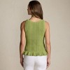 Lands' End Women's Cotton Boucle Ruffle Hem Sleeveless Sweater - 2 of 4