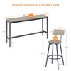 Industrial 4PCS Long Bar Table Set with 3 PU Upholstered Bar Stools, 4L -ModernLuxe - image 3 of 4