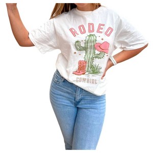 Women's Rodeo Cowgirl Cactus Graphic Tee - Polagram - 1 of 1