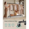 Heavy-Duty Rolling Clothes Rack with Extendable Rail - 330 lb Capacity Garment Organizer, 63"-78.7" Adjustable, Black - 3 of 4