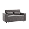 Runesay 61.4" Modern Convertible Loveseat Sofa with Pull-Out Bed and Adjustable Backrest, for Living Room, Gray - 2 of 4