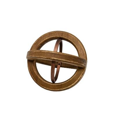 Orb Decorative Accent Natural Wood & Metal by Foreside Home & Garden