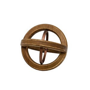 Orb Decorative Accent Natural Wood & Metal by Foreside Home & Garden - 1 of 4