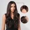 Jessie's Wig 26 Inch Long Wavy Bangs With Wig Middle Part Non Lace Synthetic Hair Brown Highlight 1 Pc/Pack - 2 of 4