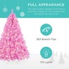 Best Choice Products Pre-Lit Pink Christmas Tree, Artificial Full Holiday Decoration w/ Branch Tips, Incandescent Lights - 3 of 4