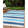 World Rug Gallery Contemporary Stripe Reversible Recycled Plastic Outdoor Rugs - 2 of 4