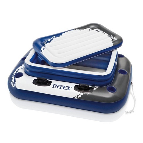 Intex Compact Inflatable Fishing 3 Person Raft with Pump & Oars