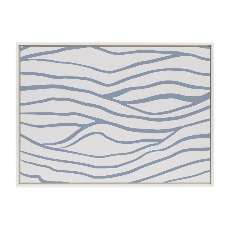 Kate & Laurel All Things Decor Sylvie Simple Elegant Coastal Waves Framed Canvas Wall Art by The Creative Bunch Studio White, 2 of 7