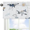 Sweet Jojo Designs Boy Window Valance Treatment 54in. Vintage Airplane Green Blue and Yellow - 4 of 4