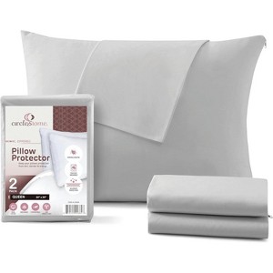 Circles Home 100% Cotton Breathable Pillow Protector with Zipper – (2 Pack) - 1 of 4